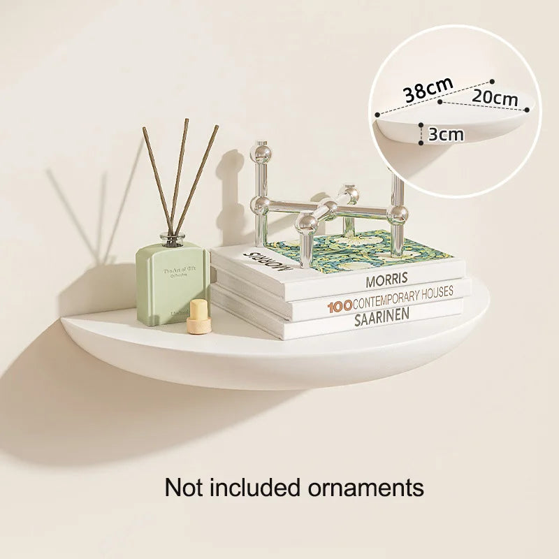 Solid Wooden Semicircle Wall Shelves