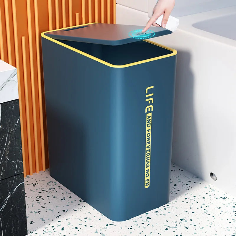 Smart Bathroom Trash Can with Cover Light