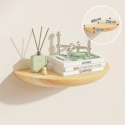 Solid Wooden Semicircle Wall Shelves