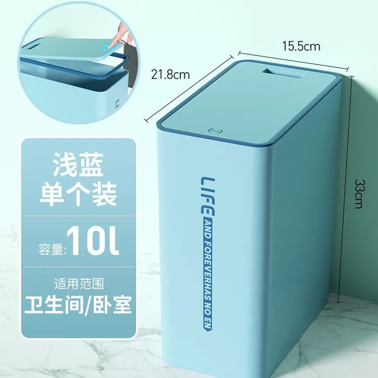 Smart Bathroom Trash Can with Cover Light