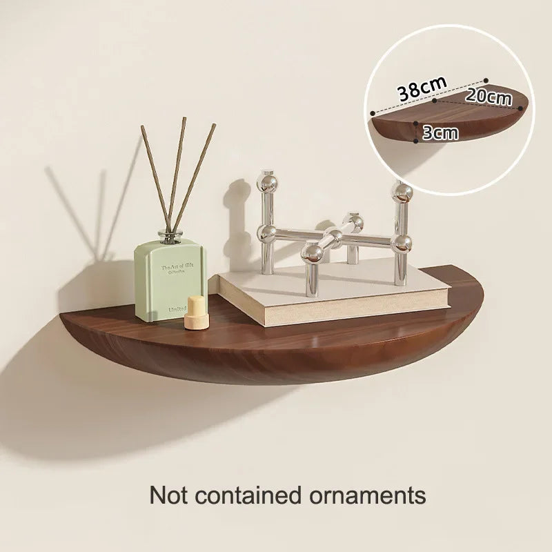 Solid Wooden Semicircle Wall Shelves