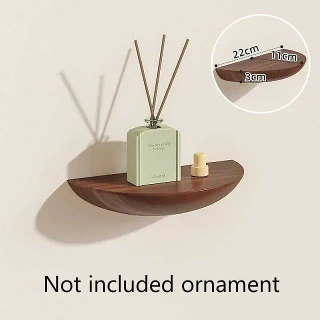 Solid Wooden Semicircle Wall Shelves