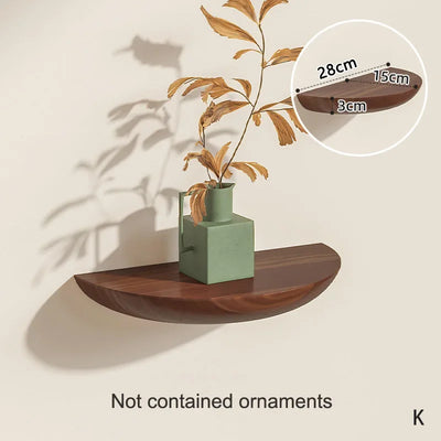 Solid Wooden Semicircle Wall Shelves